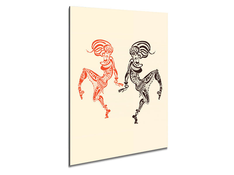 African Tribal Art 20 printed on brushed aluminium dibond, showcasing vibrant colors and intricate tribal patterns.