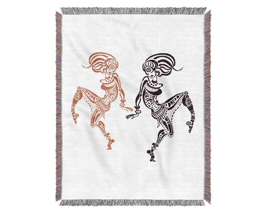 African Tribal Art 20 throw blanket made from 100% cotton with a thermal weave, showcasing intricate tribal patterns.