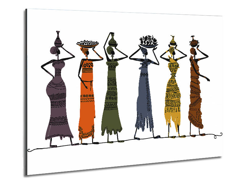 African Tribal Art 23 printed on brushed aluminium dibond, showcasing vibrant colors and intricate tribal designs.