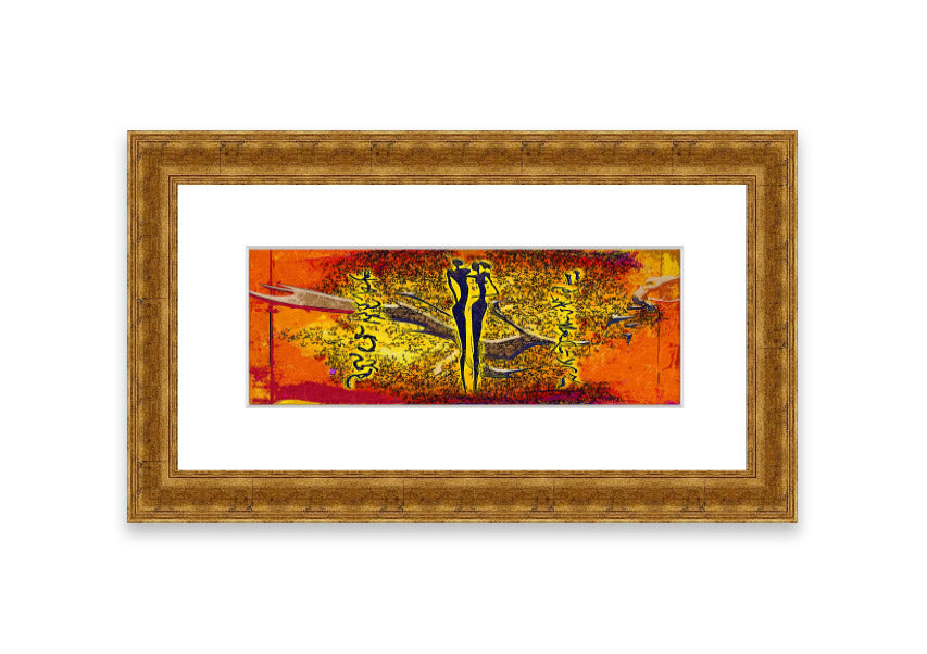 Framed print of African Tribal Art 24 featuring vibrant colors and intricate designs, ready to hang.