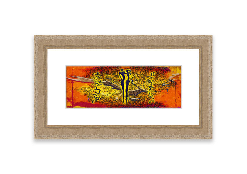 Framed print of African Tribal Art 24 featuring vibrant colors and intricate designs, ready to hang.