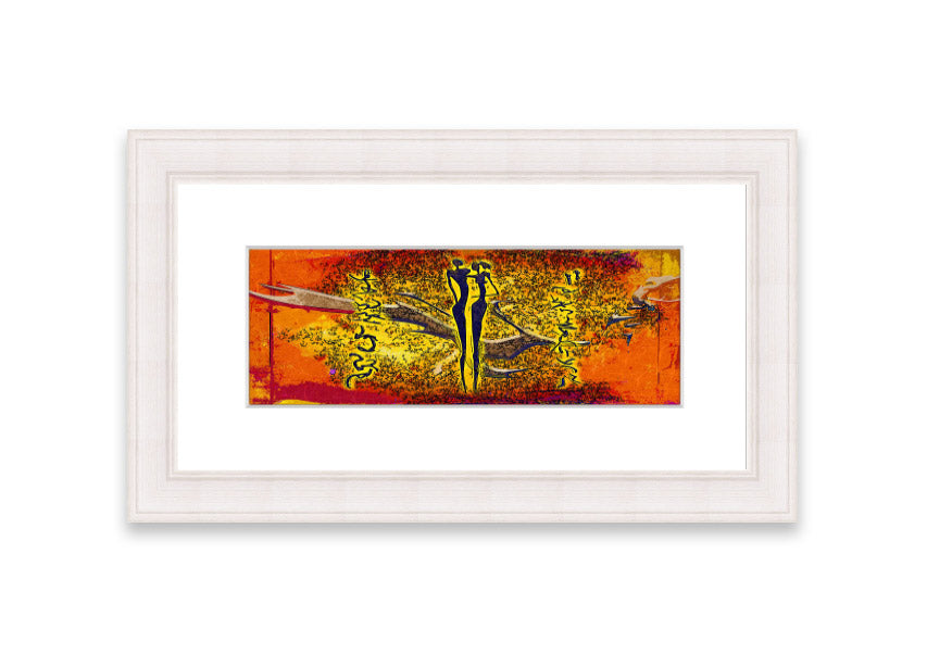 Framed print of African Tribal Art 24 featuring vibrant colors and intricate designs, ready to hang.