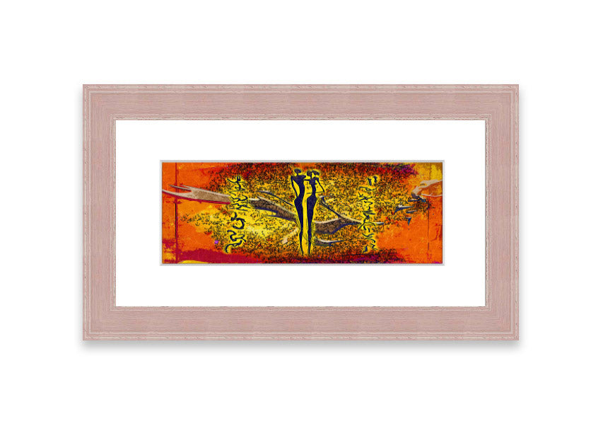 Framed print of African Tribal Art 24 featuring vibrant colors and intricate designs, ready to hang.