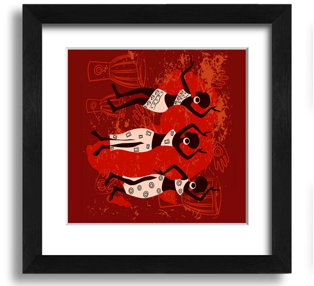 African Tribal Art 25 Square Framed Print showcasing vibrant tribal designs in a stylish frame.