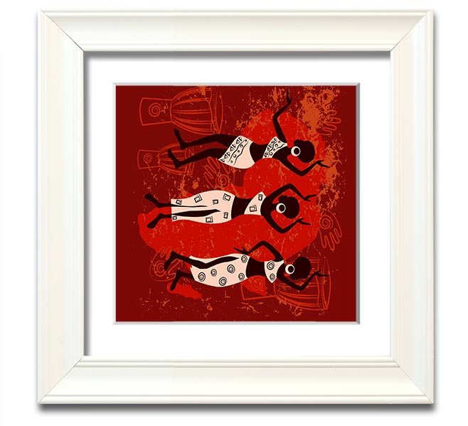 African Tribal Art 25 Square Framed Print showcasing vibrant tribal designs in a stylish frame.