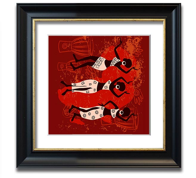 African Tribal Art 25 Square Framed Print showcasing vibrant tribal designs in a stylish frame.