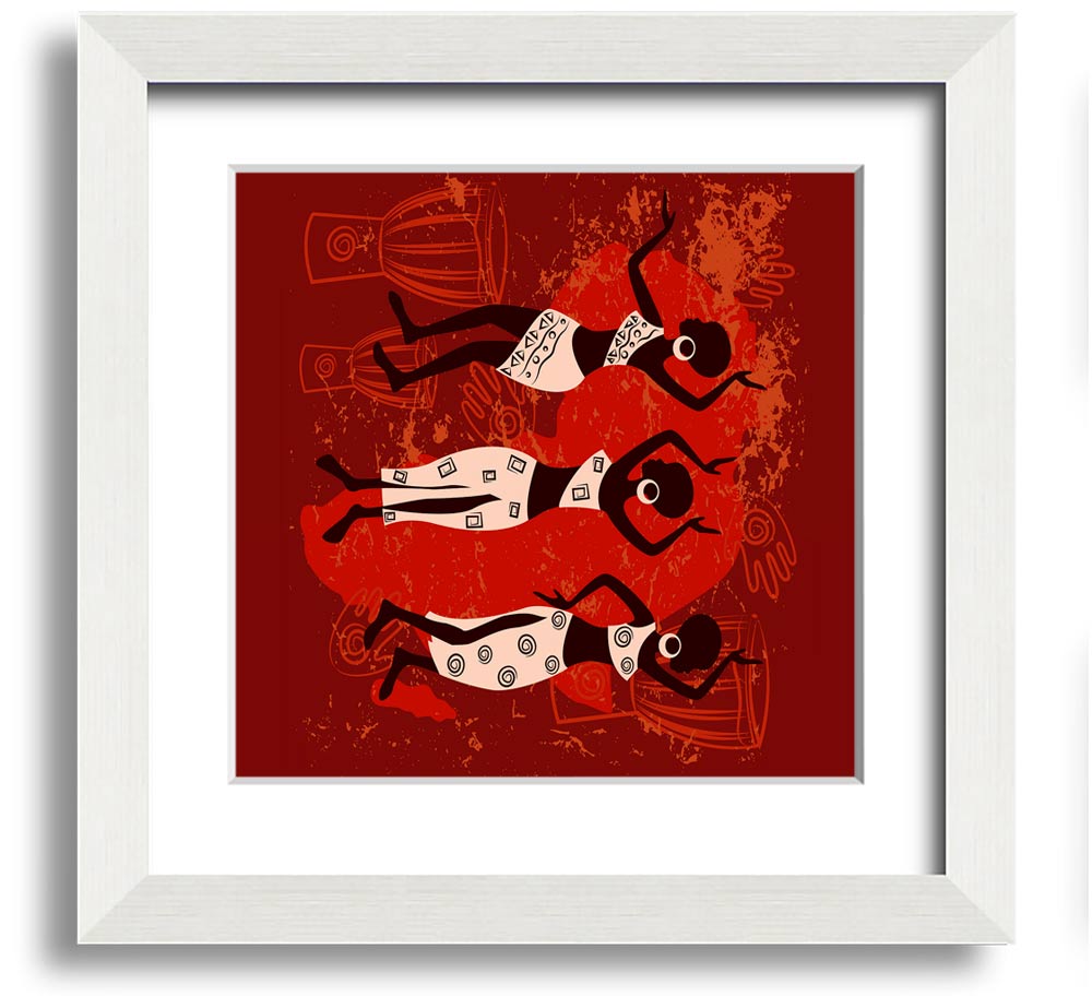 African Tribal Art 25 Square Framed Print showcasing vibrant tribal designs in a stylish frame.