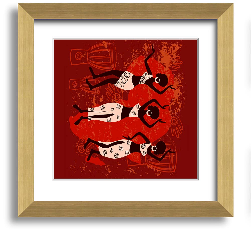 African Tribal Art 25 Square Framed Print showcasing vibrant tribal designs in a stylish frame.