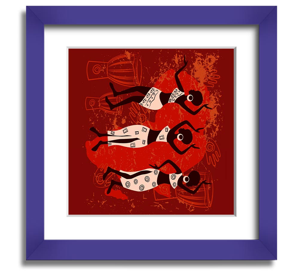 African Tribal Art 25 Square Framed Print showcasing vibrant tribal designs in a stylish frame.