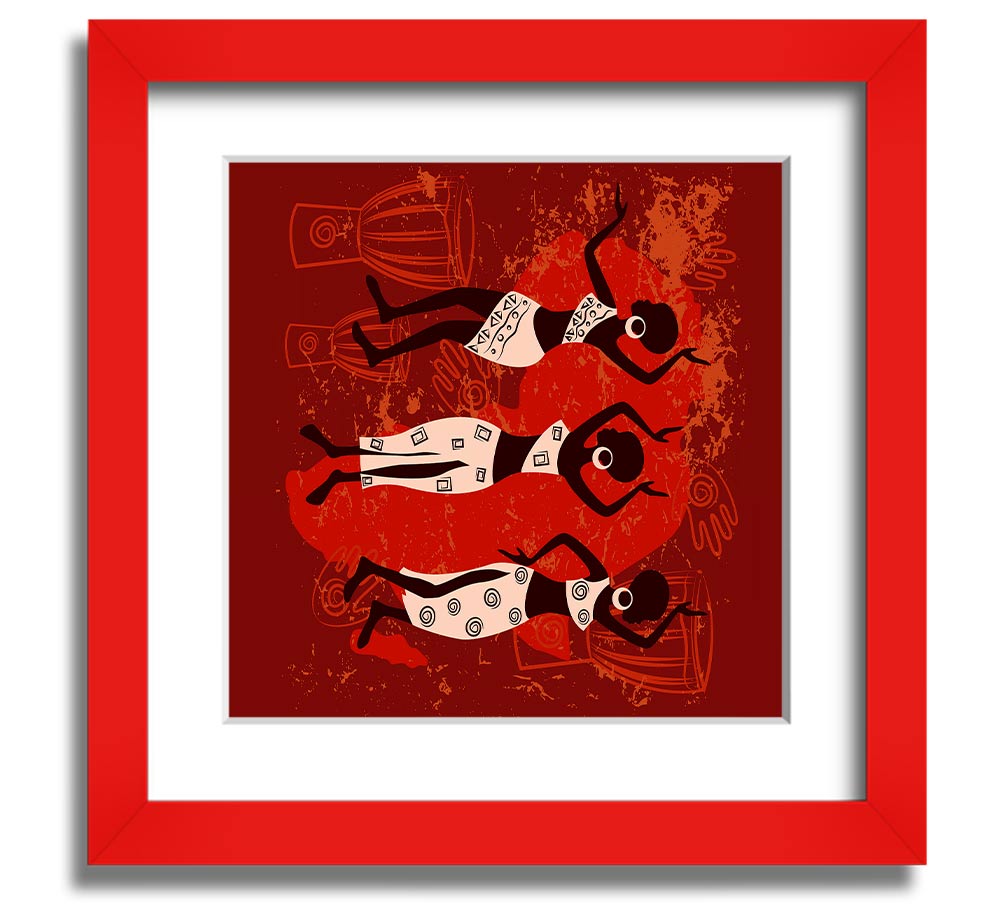 African Tribal Art 25 Square Framed Print showcasing vibrant tribal designs in a stylish frame.