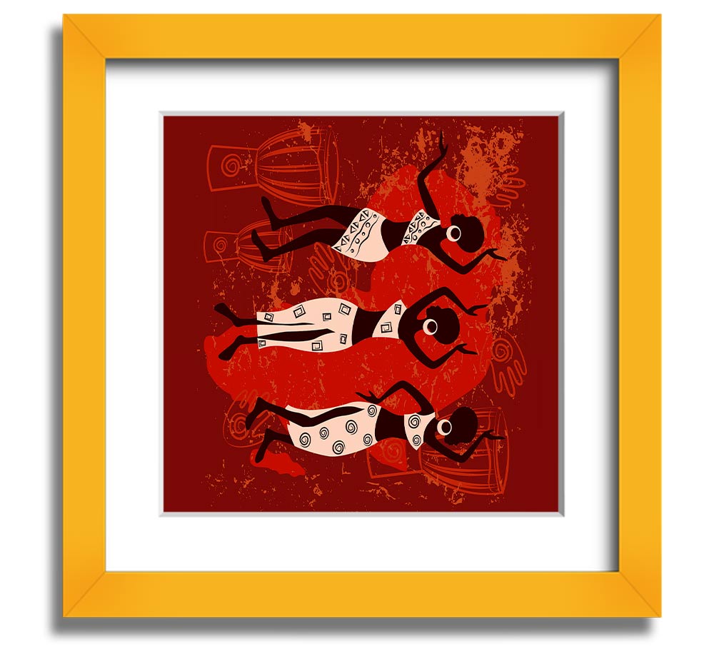 African Tribal Art 25 Square Framed Print showcasing vibrant tribal designs in a stylish frame.