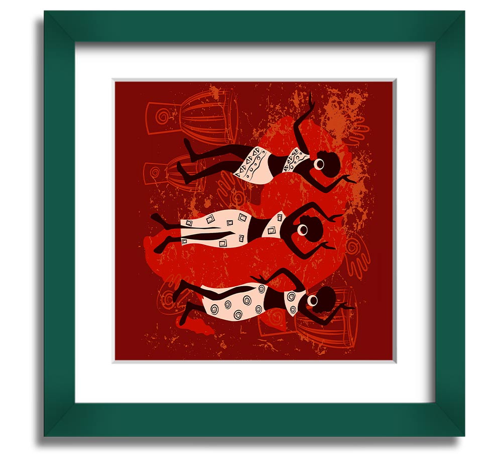 African Tribal Art 25 Square Framed Print showcasing vibrant tribal designs in a stylish frame.