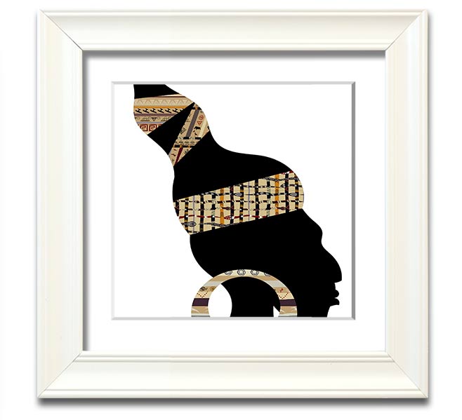 African Tribal Art 26 square framed print showcasing intricate designs and vibrant colors, ready to hang.