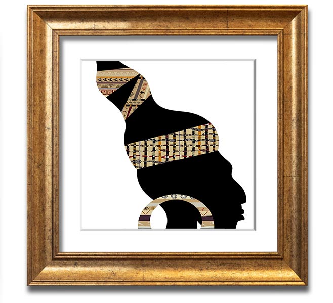 African Tribal Art 26 square framed print showcasing intricate designs and vibrant colors, ready to hang.