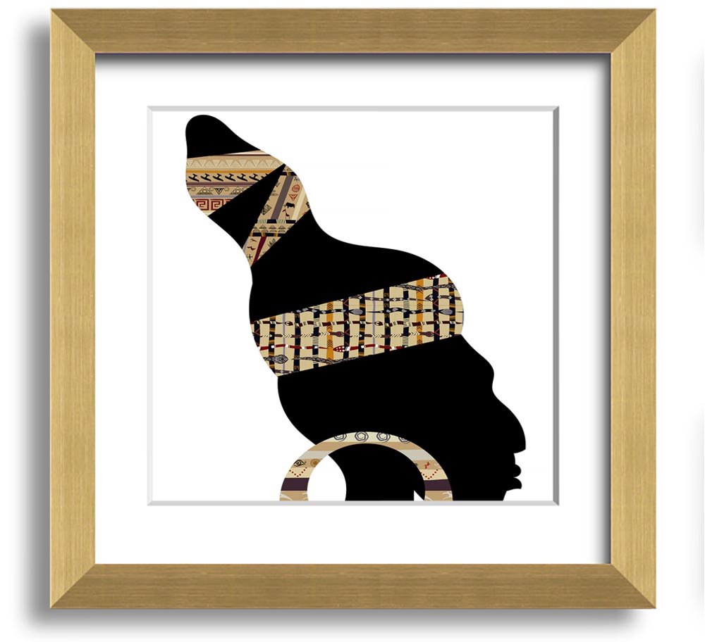 African Tribal Art 26 square framed print showcasing intricate designs and vibrant colors, ready to hang.