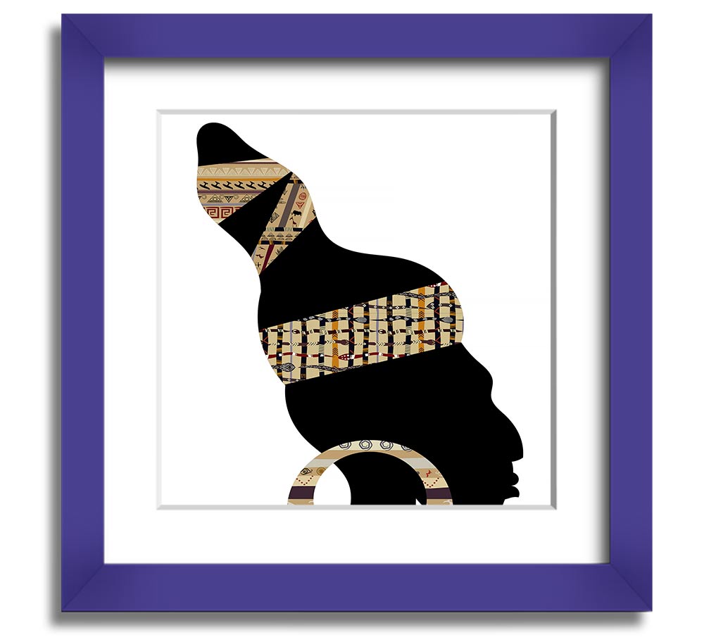 African Tribal Art 26 square framed print showcasing intricate designs and vibrant colors, ready to hang.