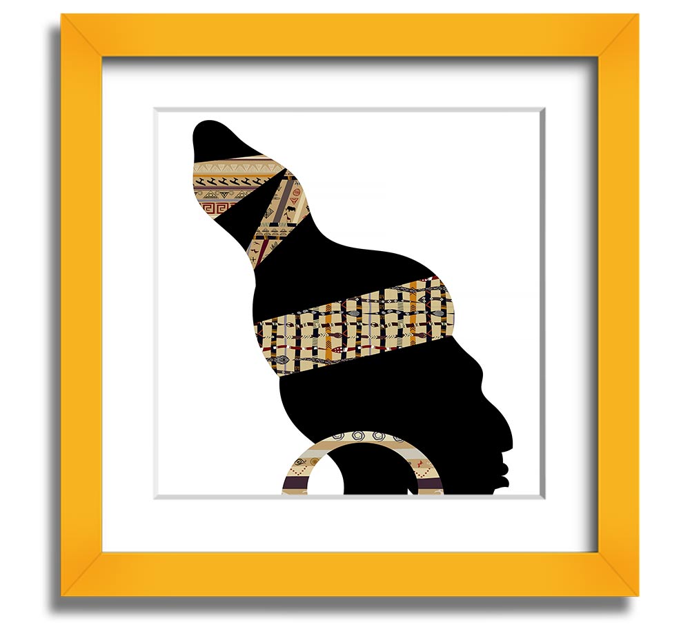 African Tribal Art 26 square framed print showcasing intricate designs and vibrant colors, ready to hang.