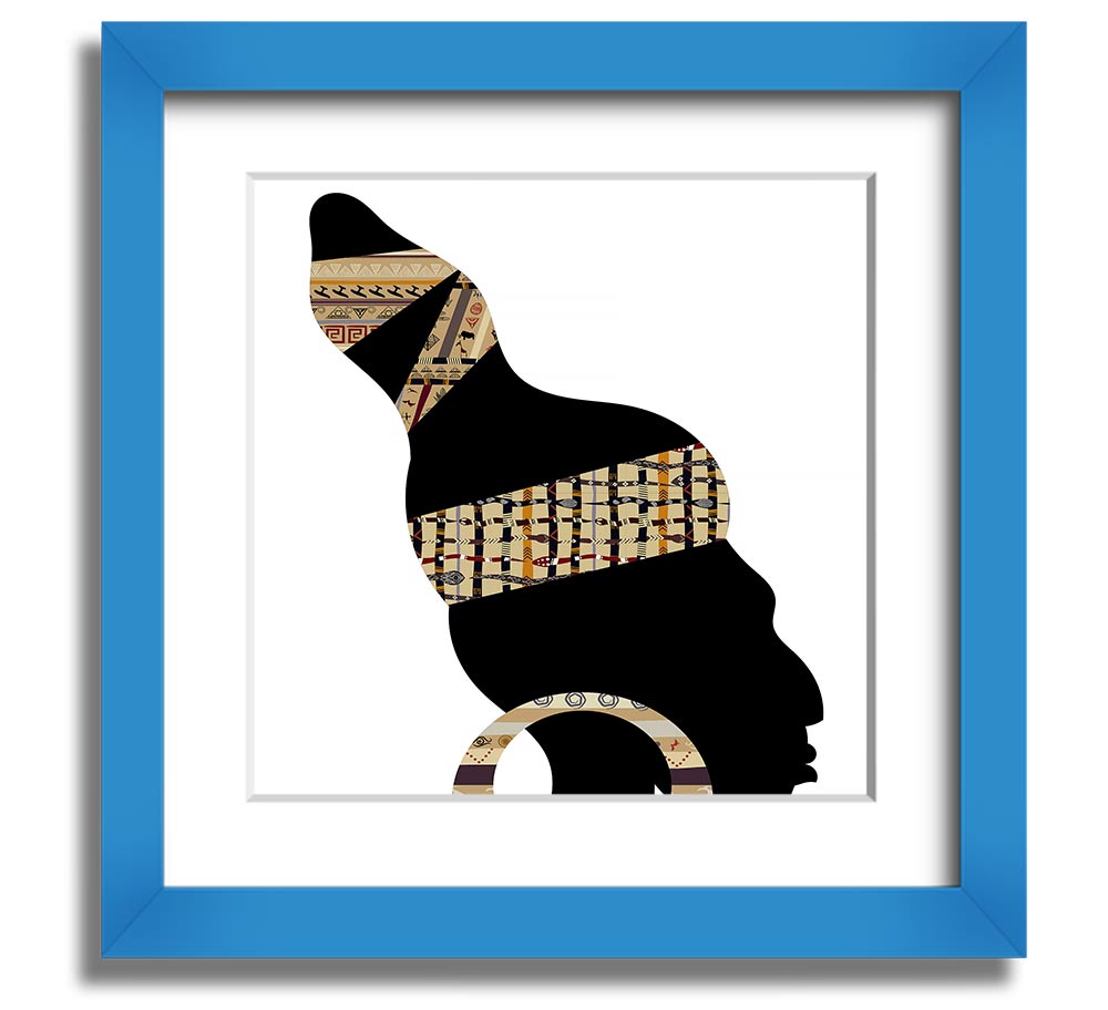 African Tribal Art 26 square framed print showcasing intricate designs and vibrant colors, ready to hang.