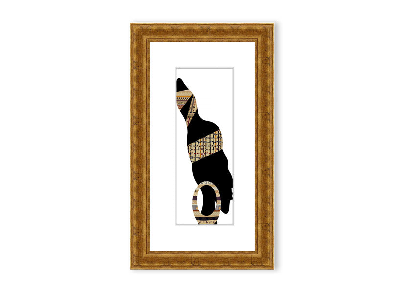 Framed print of African Tribal Art 26, showcasing vibrant colors and intricate designs, ready to hang.