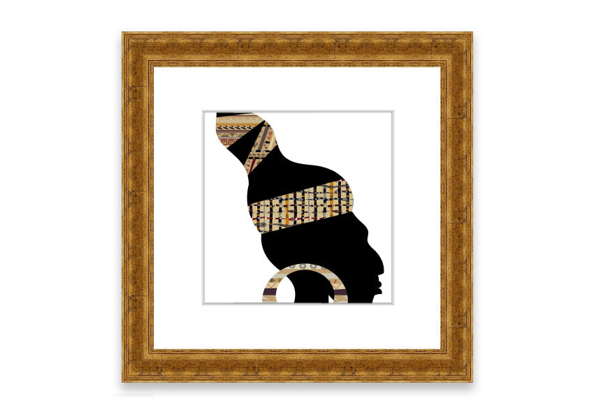 Framed print of African Tribal Art 26, showcasing vibrant colors and intricate designs, ready to hang.