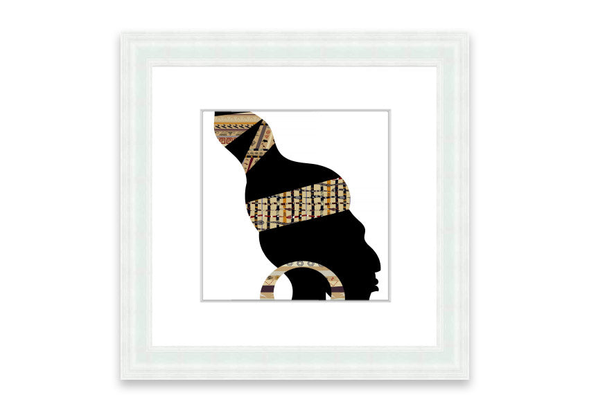 Framed print of African Tribal Art 26, showcasing vibrant colors and intricate designs, ready to hang.