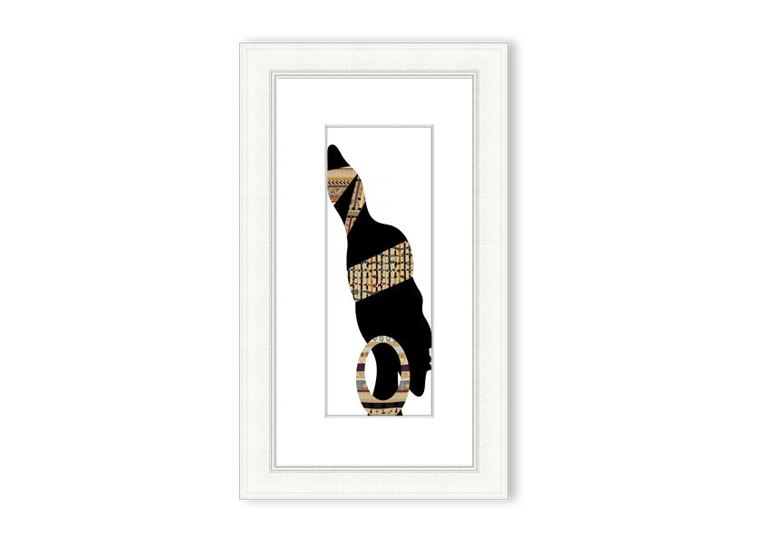 Framed print of African Tribal Art 26, showcasing vibrant colors and intricate designs, ready to hang.