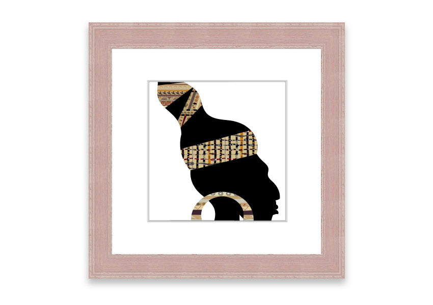 Framed print of African Tribal Art 26, showcasing vibrant colors and intricate designs, ready to hang.