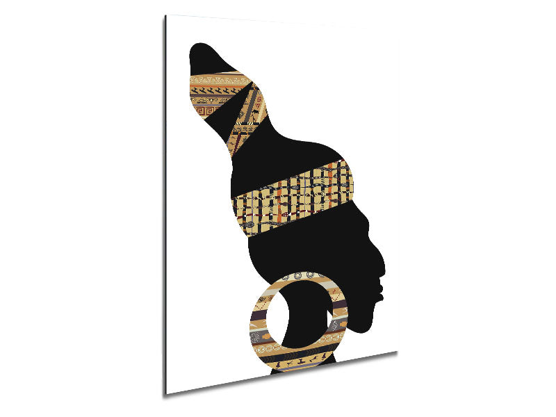 African Tribal Art 26 printed on brushed aluminium dibond, showcasing vibrant colors and intricate tribal designs.