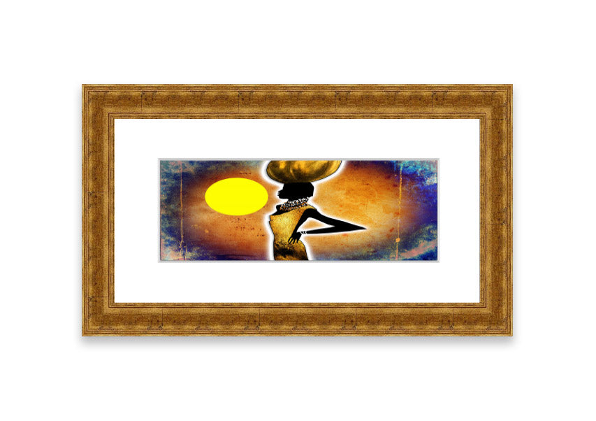 Framed print of African Tribal Art 3 featuring intricate tribal designs, available in various frame colors.