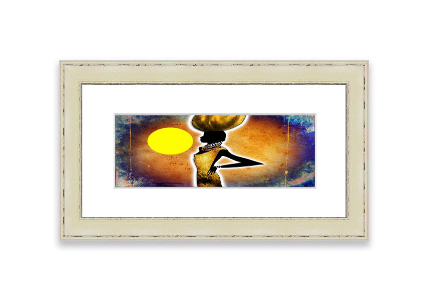 Framed print of African Tribal Art 3 featuring intricate tribal designs, available in various frame colors.