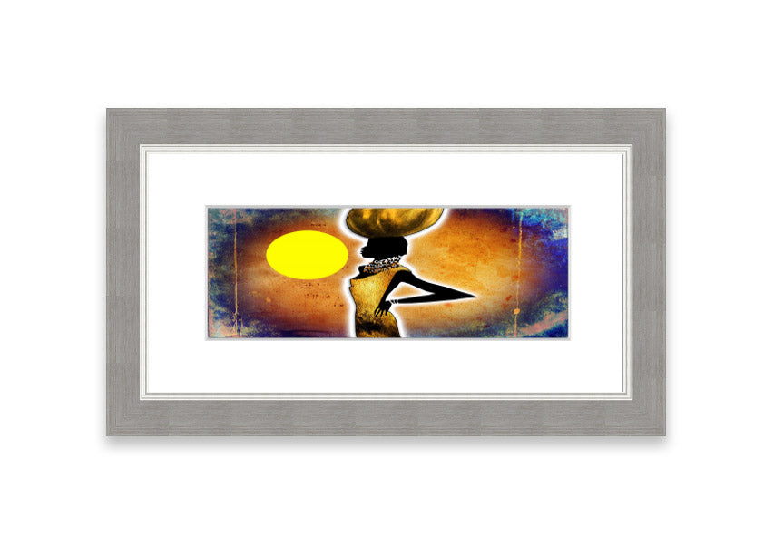 Framed print of African Tribal Art 3 featuring intricate tribal designs, available in various frame colors.