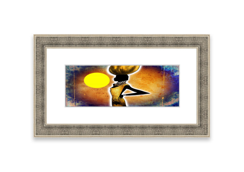 Framed print of African Tribal Art 3 featuring intricate tribal designs, available in various frame colors.