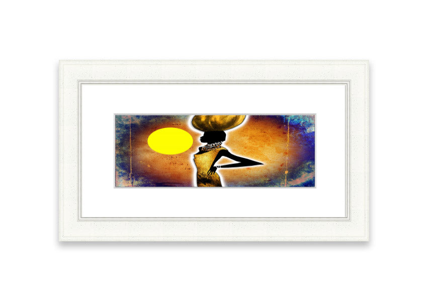 Framed print of African Tribal Art 3 featuring intricate tribal designs, available in various frame colors.