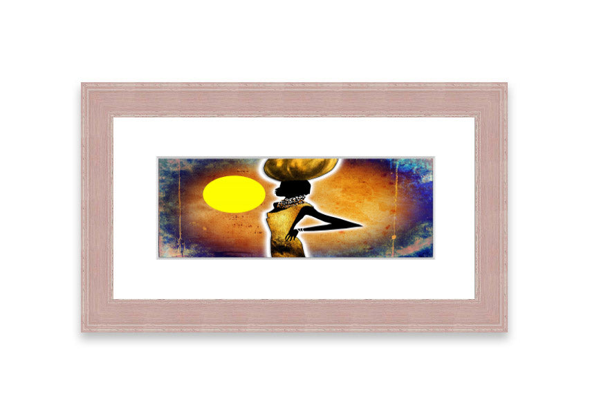 Framed print of African Tribal Art 3 featuring intricate tribal designs, available in various frame colors.