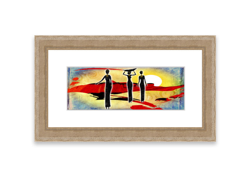 Framed print of African Tribal Art 6 featuring vibrant colors and intricate tribal designs, ready to hang.