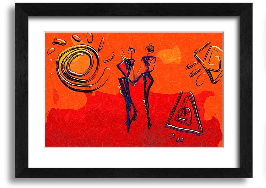 Framed print of African Tribal Art 8 showcasing intricate designs and vibrant colors, ready to hang.