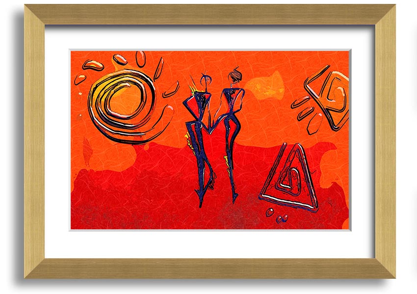 Framed print of African Tribal Art 8 showcasing intricate designs and vibrant colors, ready to hang.