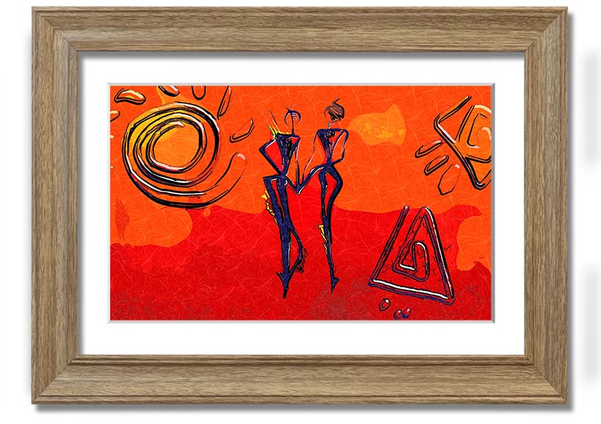 Framed print of African Tribal Art 8 showcasing intricate designs and vibrant colors, ready to hang.