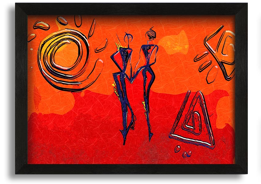 Framed print of African Tribal Art 8 showcasing intricate designs and vibrant colors, ready to hang.