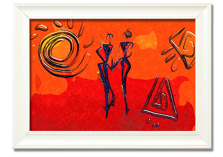 Framed print of African Tribal Art 8 showcasing intricate designs and vibrant colors, ready to hang.