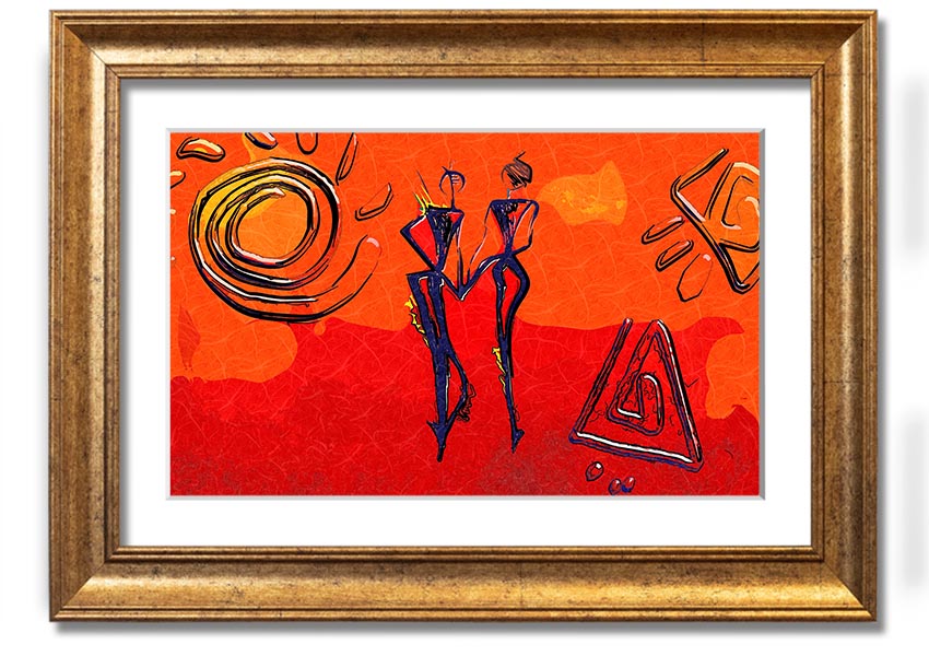 Framed print of African Tribal Art 8 showcasing intricate designs and vibrant colors, ready to hang.