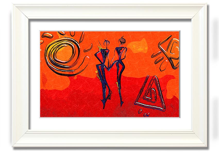 Framed print of African Tribal Art 8 showcasing intricate designs and vibrant colors, ready to hang.