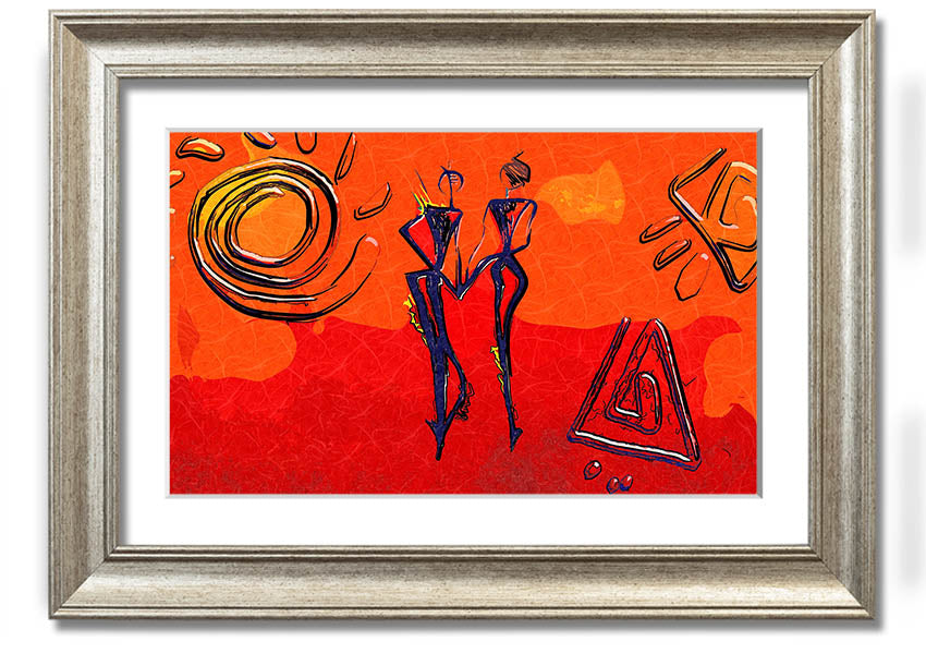 Framed print of African Tribal Art 8 showcasing intricate designs and vibrant colors, ready to hang.