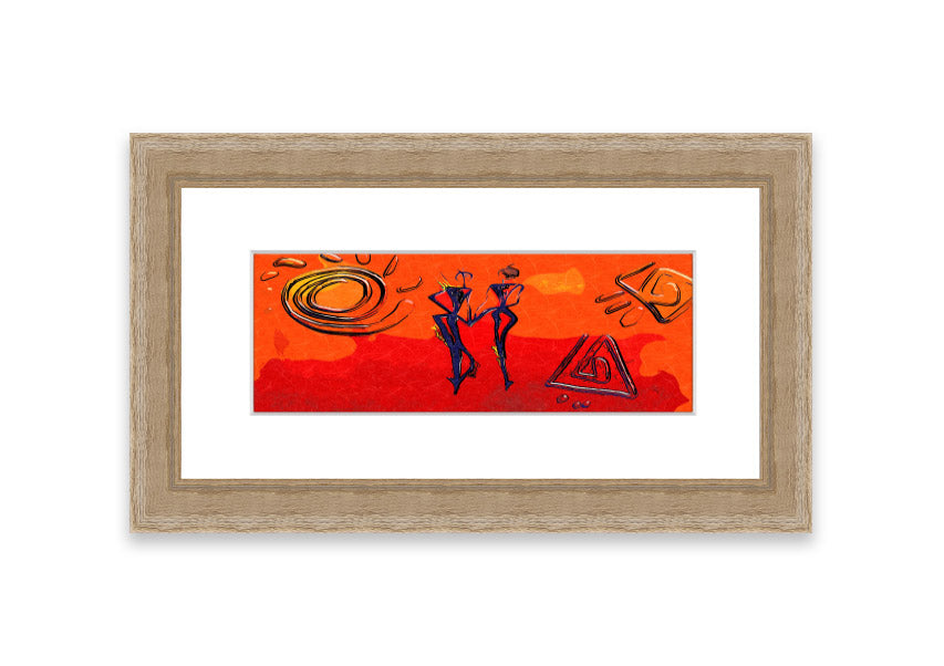 Framed print of African Tribal Art 8 featuring vibrant colors and intricate designs, ready to hang.