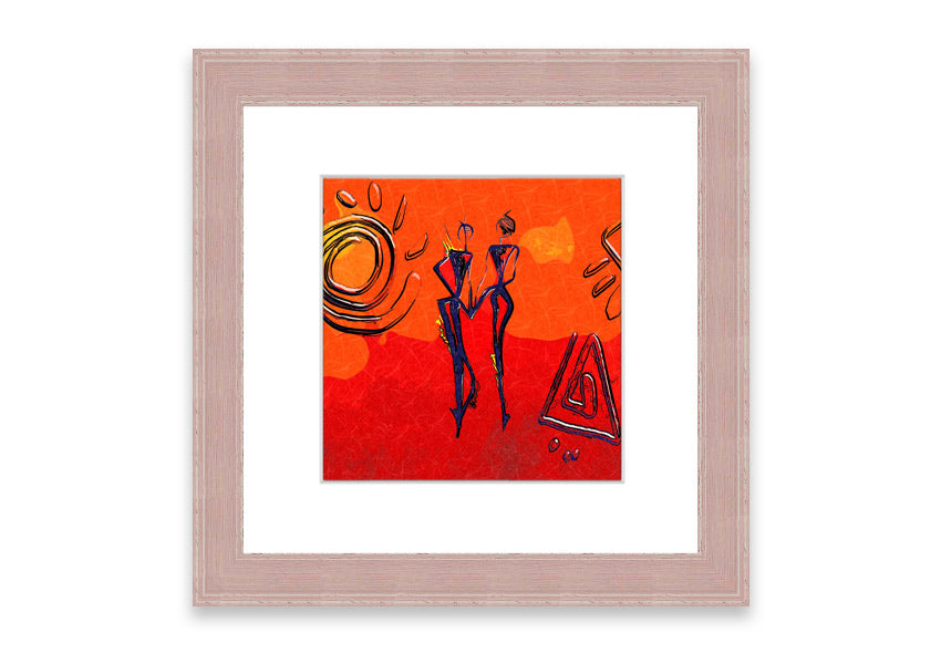 Framed print of African Tribal Art 8 featuring vibrant colors and intricate designs, ready to hang.