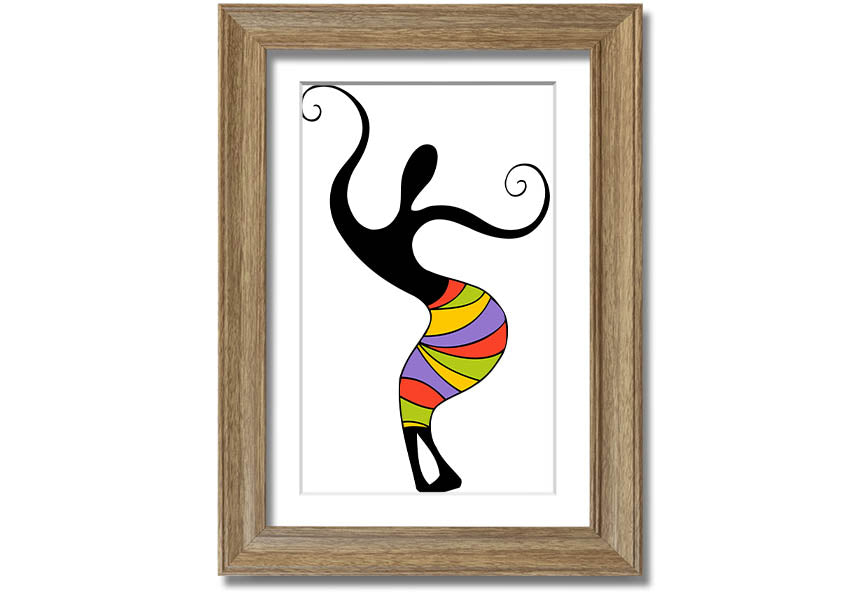 A vibrant framed print depicting African tribal celebrations, showcasing intricate patterns and lively colors, ready to hang.