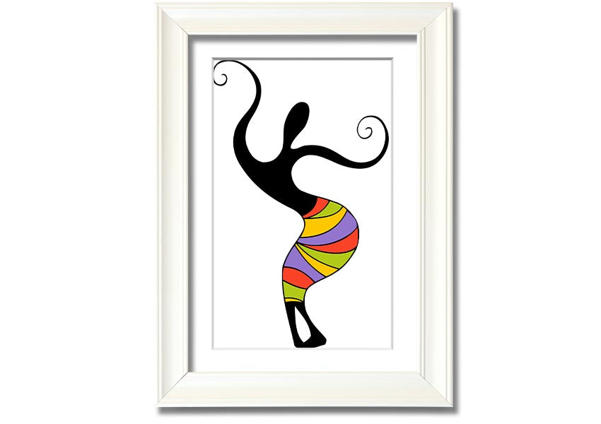 A vibrant framed print depicting African tribal celebrations, showcasing intricate patterns and lively colors, ready to hang.