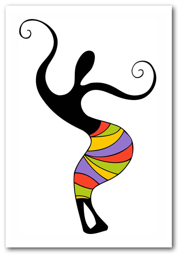 A vibrant canvas poster depicting African tribal celebrations with colorful patterns and designs.