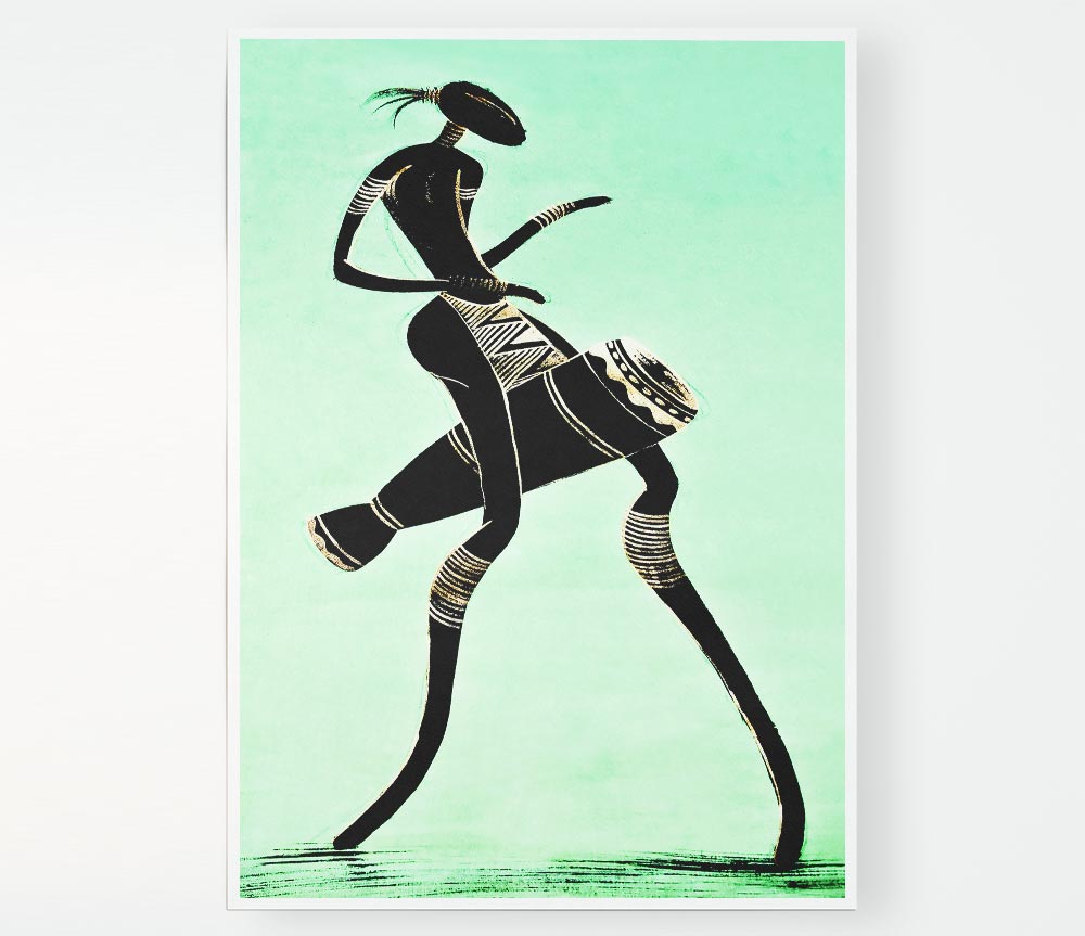 A vibrant African Tribal Dancer poster on high-quality canvas, showcasing traditional dance and cultural heritage.