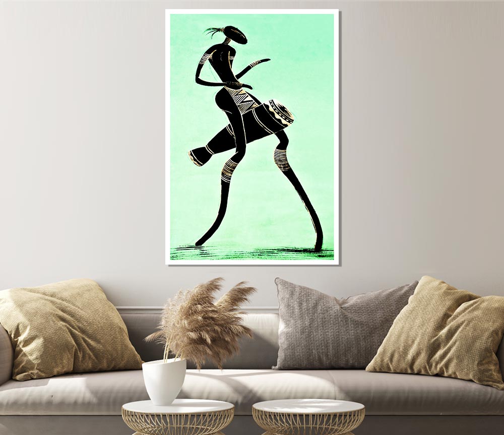 A vibrant African Tribal Dancer poster on high-quality canvas, showcasing traditional dance and cultural heritage.